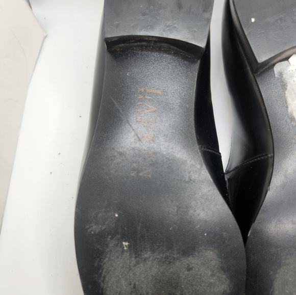 Lauren Ralph Lauren Shoes Womens Sz 8 Black Leather Loafers Flats Slip On Career - Picture 10 of 11